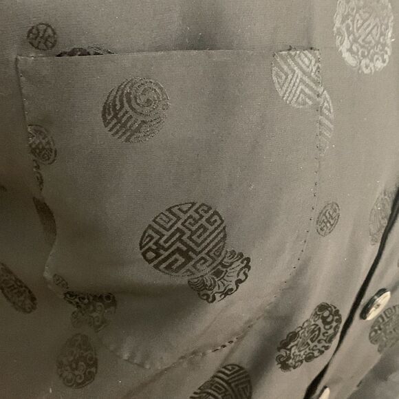 Peony Brand 100% Silk Black Medium Woman’s Asian Oriental Jacket Snap Closure - Picture 6 of 12